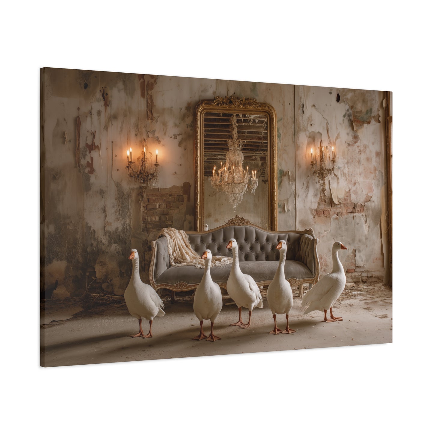 Geese in the Gilded Room Canvas Print
