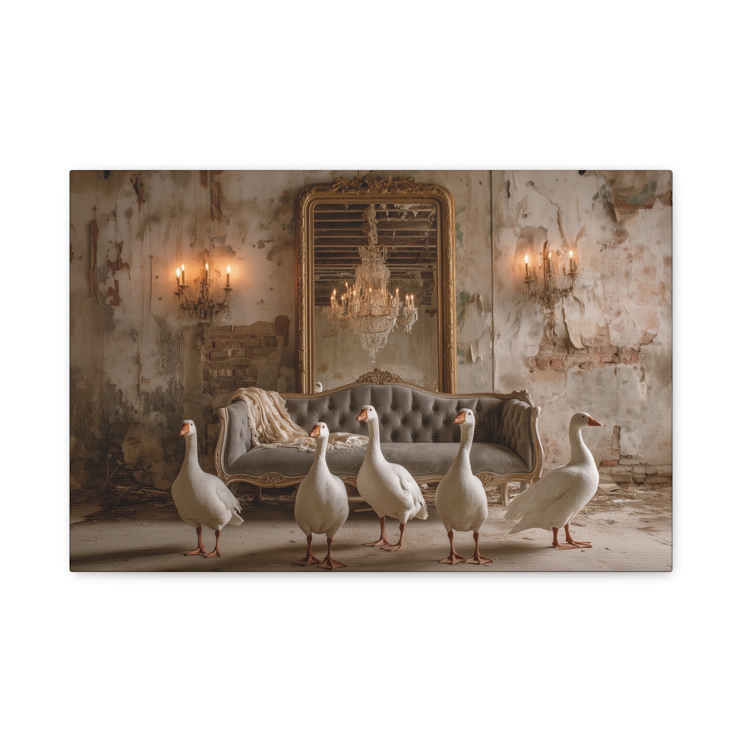 Geese in the Gilded Room Canvas Print