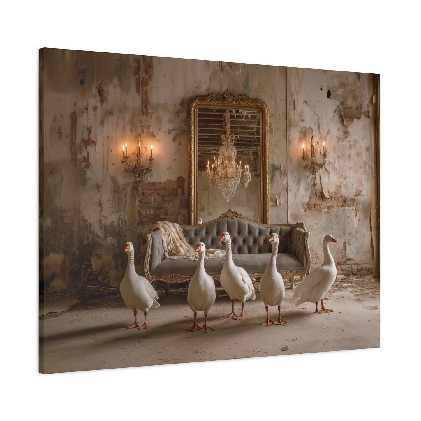 Geese in the Gilded Room, Canvas Art