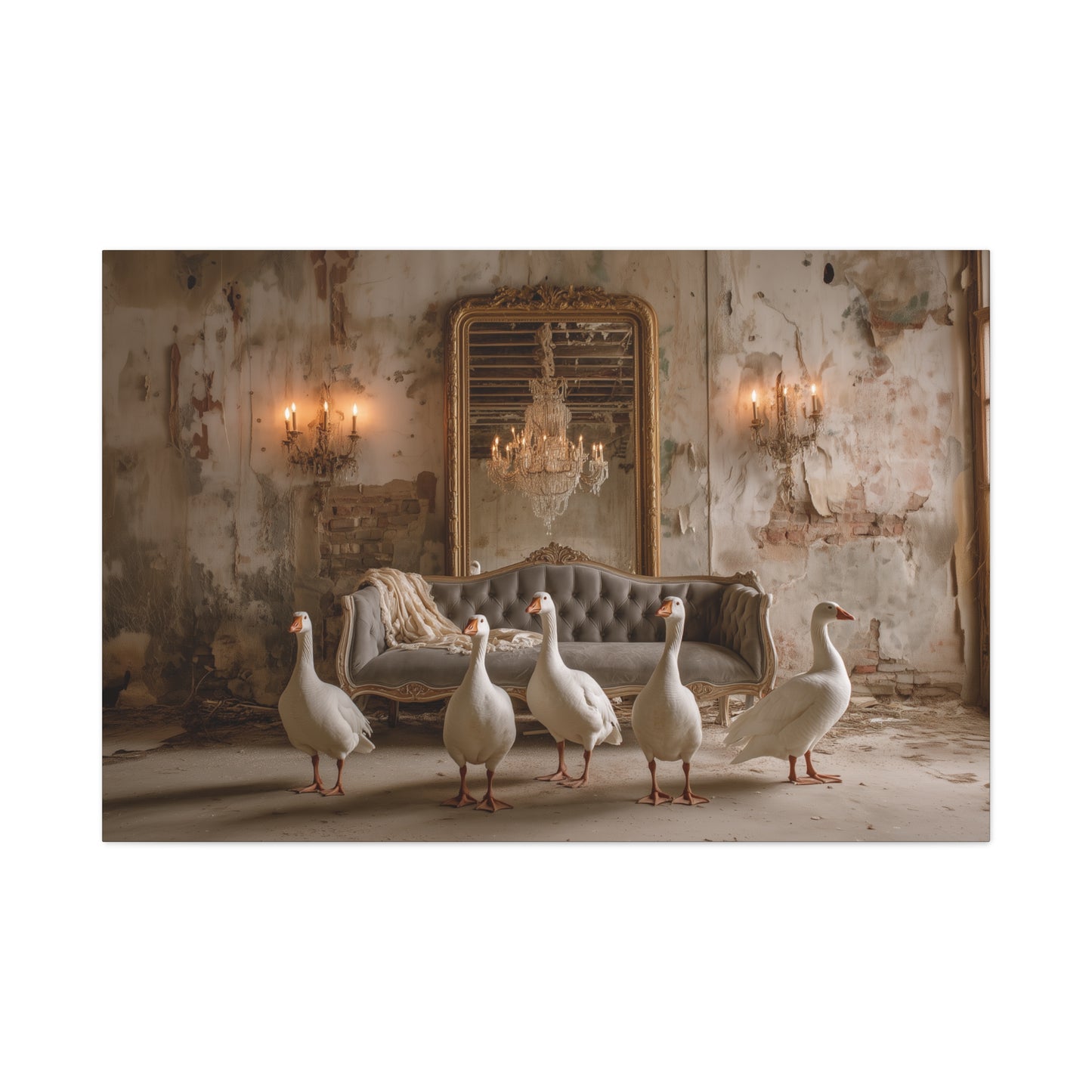 Geese in the Gilded Room Canvas Print