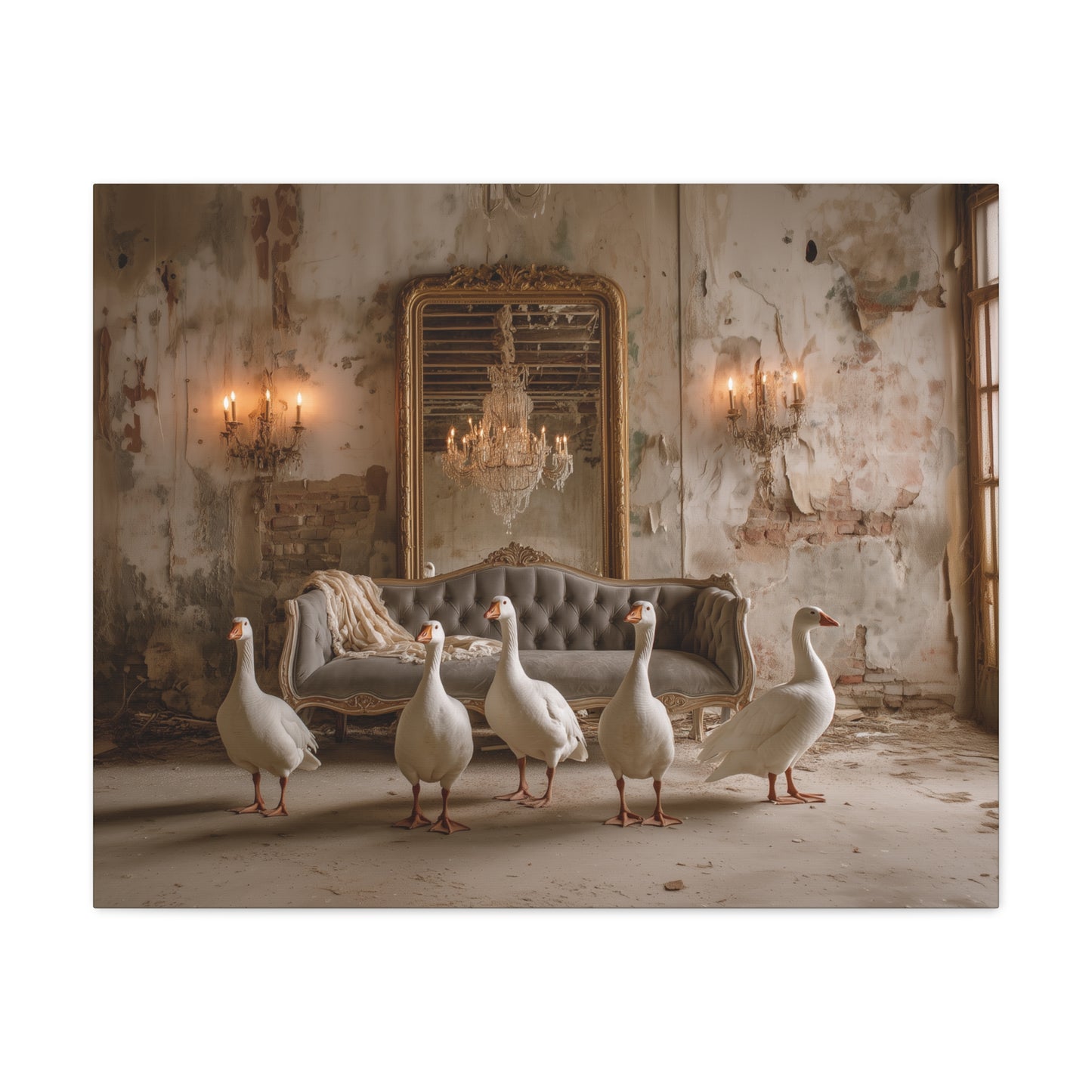 Geese in the Gilded Room Canvas Print