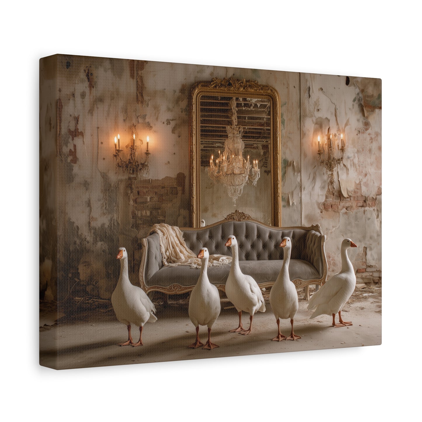 Geese in the Gilded Room Canvas Print