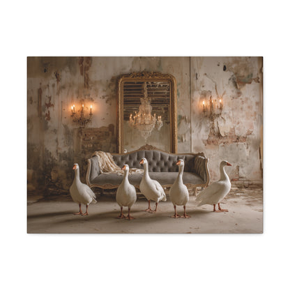 Geese in the Gilded Room, Canvas Art