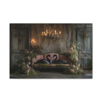 Enchanted Black Swans, Canvas Art