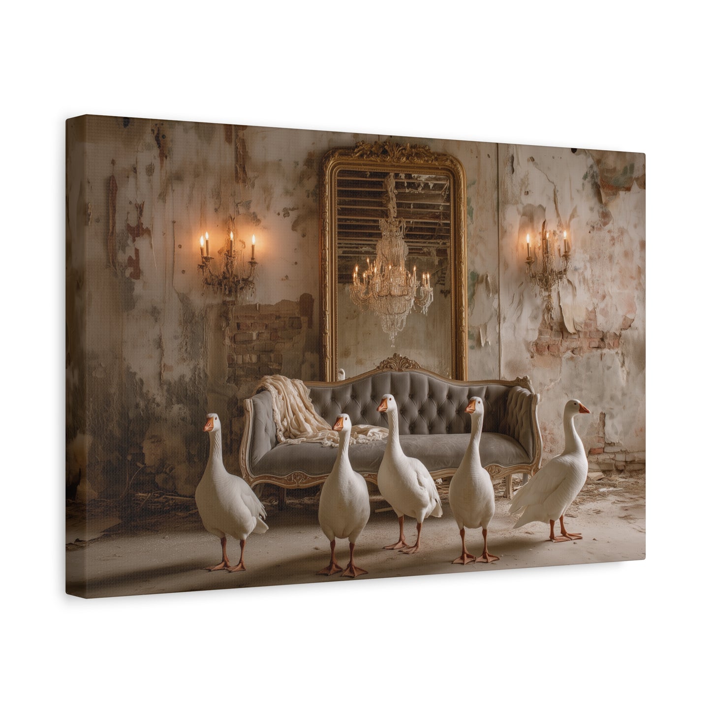 Geese in the Gilded Room, Canvas Art