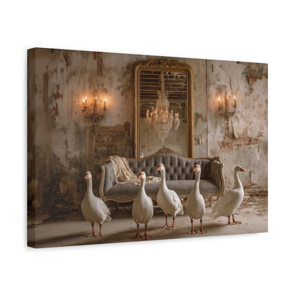Geese in the Gilded Room, Canvas Art