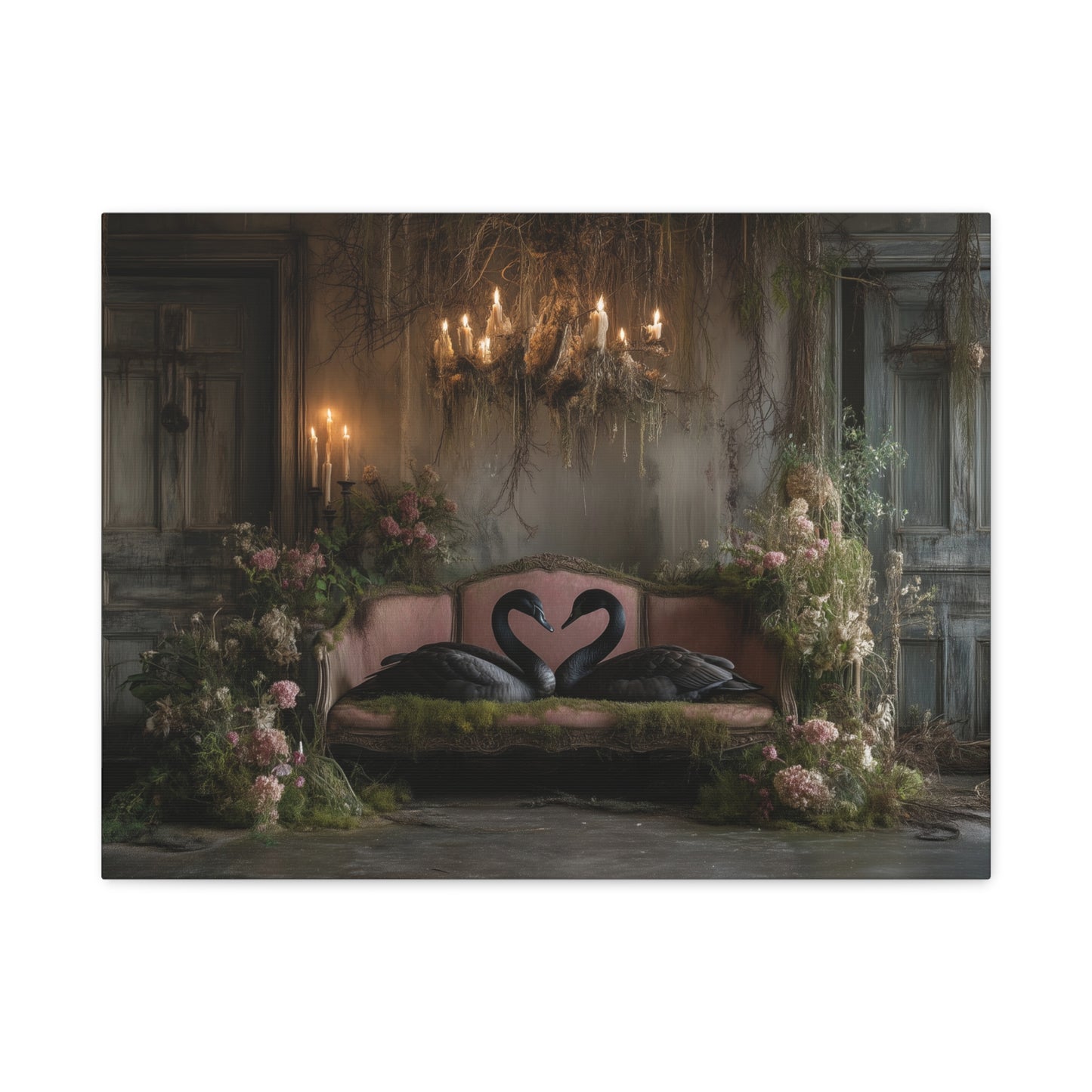 Enchanted Black Swans, Canvas Art