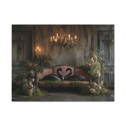 Enchanted Black Swans, Canvas Art
