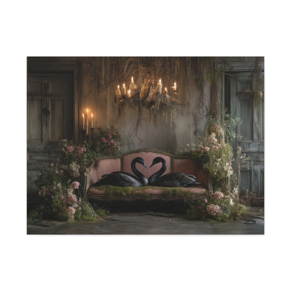 Enchanted Black Swans, Canvas Art