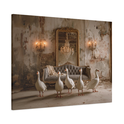 Geese in the Gilded Room, Canvas Art