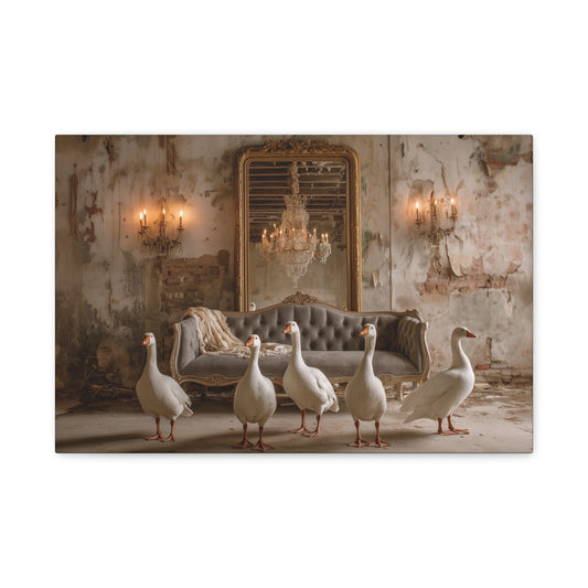 Geese in the Gilded Room, Canvas Art
