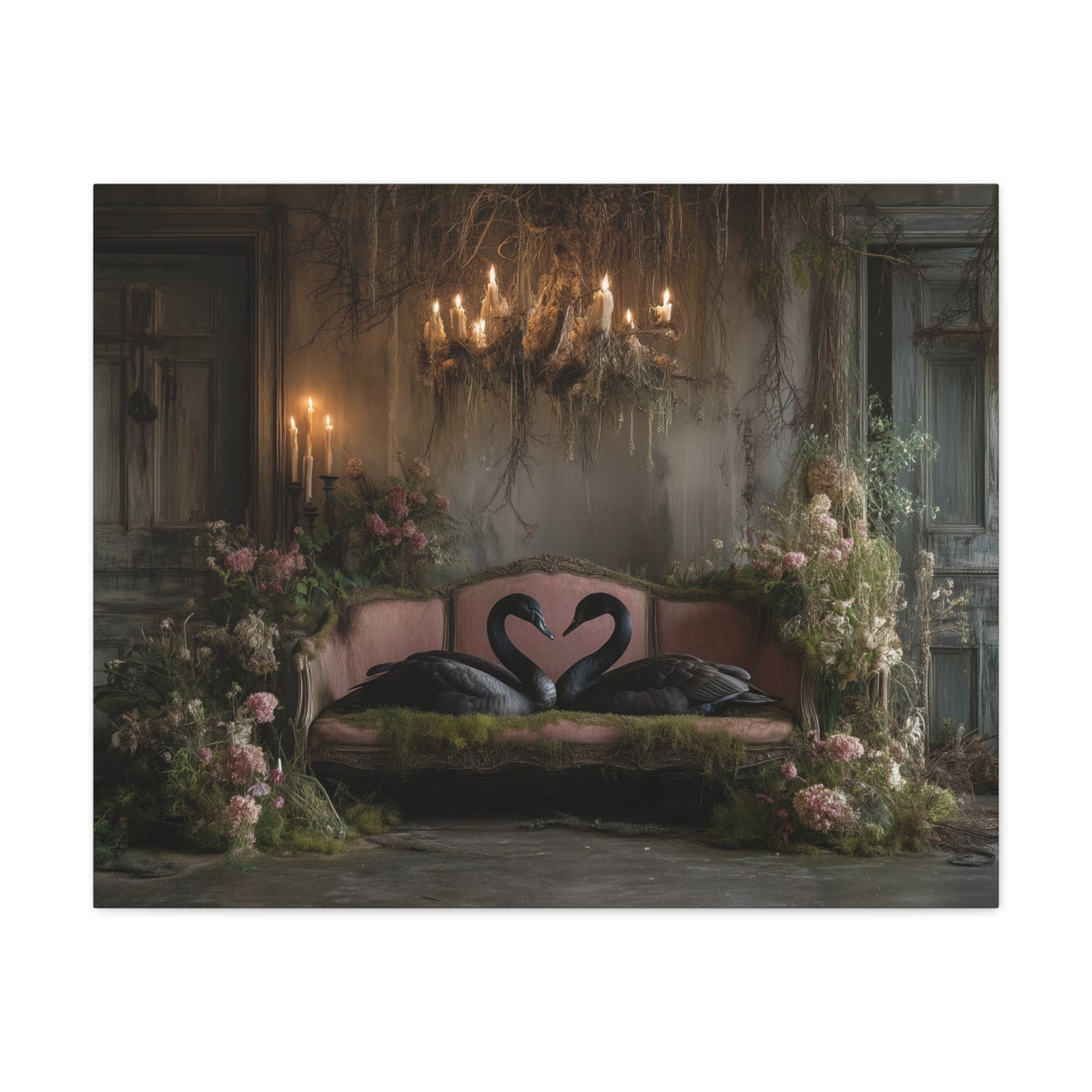 Enchanted Black Swans, Canvas Art