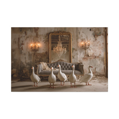 Geese in the Gilded Room Canvas Print