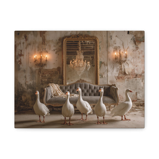 Geese in the Gilded Room Canvas Print