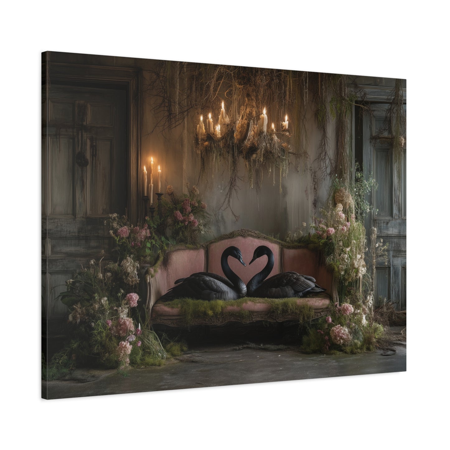 Enchanted Black Swans, Canvas Art