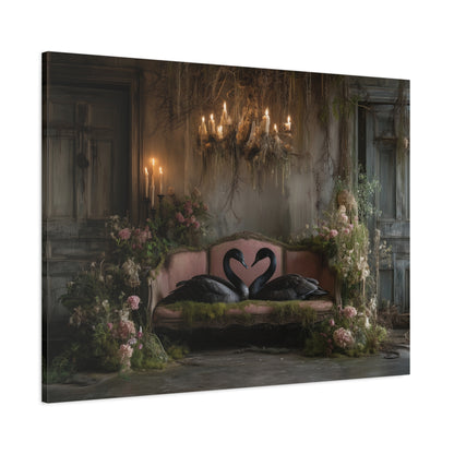 Enchanted Black Swans, Canvas Art