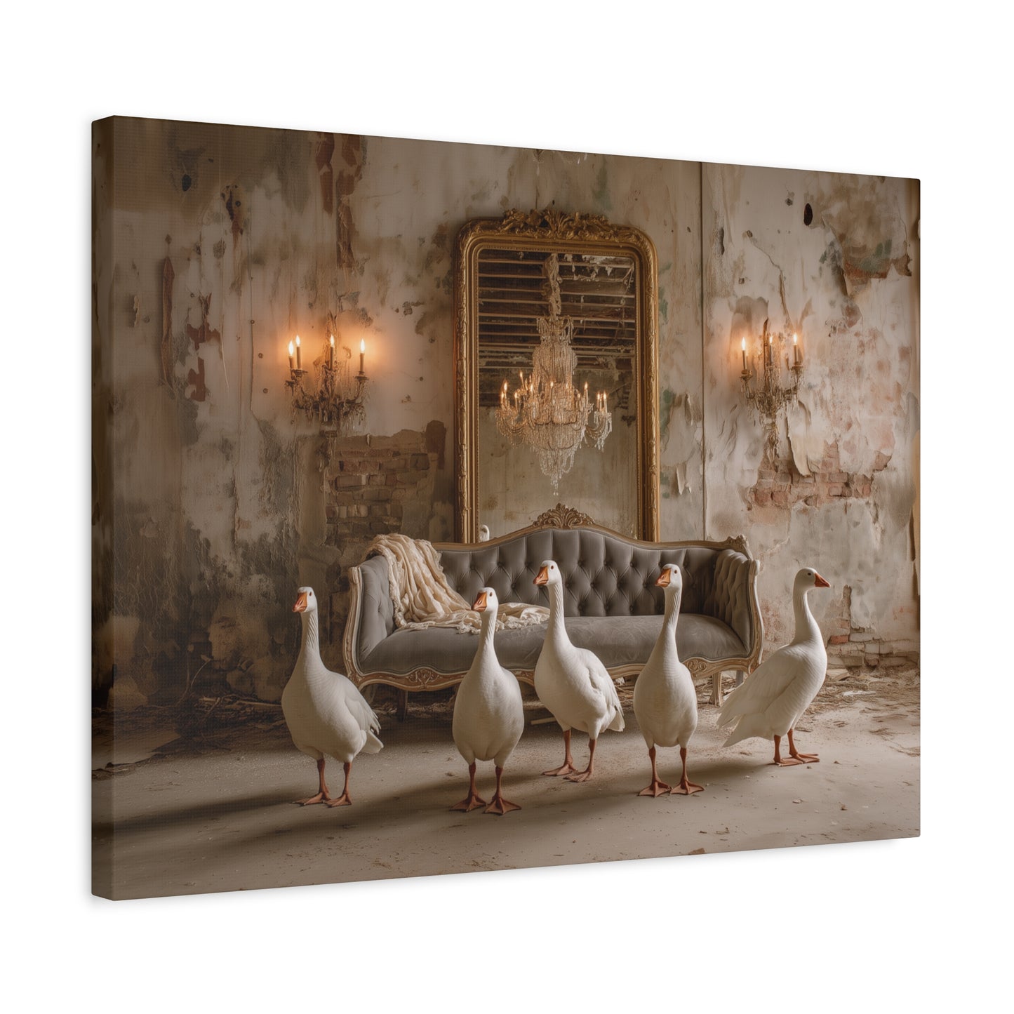 Geese in the Gilded Room, Canvas Art