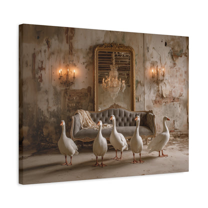 Geese in the Gilded Room, Canvas Art