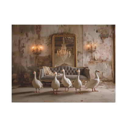 Geese in the Gilded Room, Canvas Art