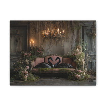 Enchanted Black Swans, Canvas Art