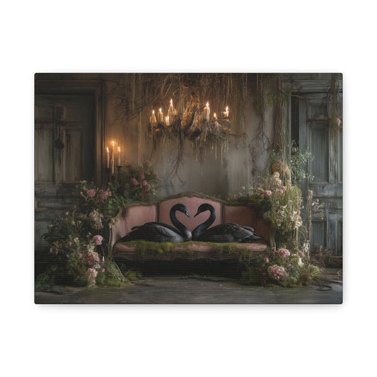 Enchanted Black Swans, Canvas Art