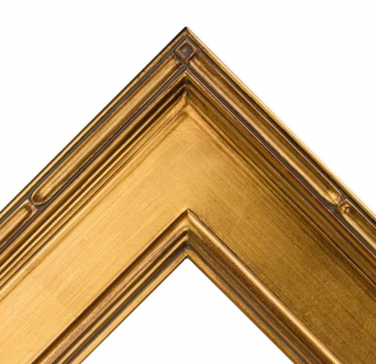 "Regal Hounds Study"  in solid wood, museum quality gold frame, 9"x12"